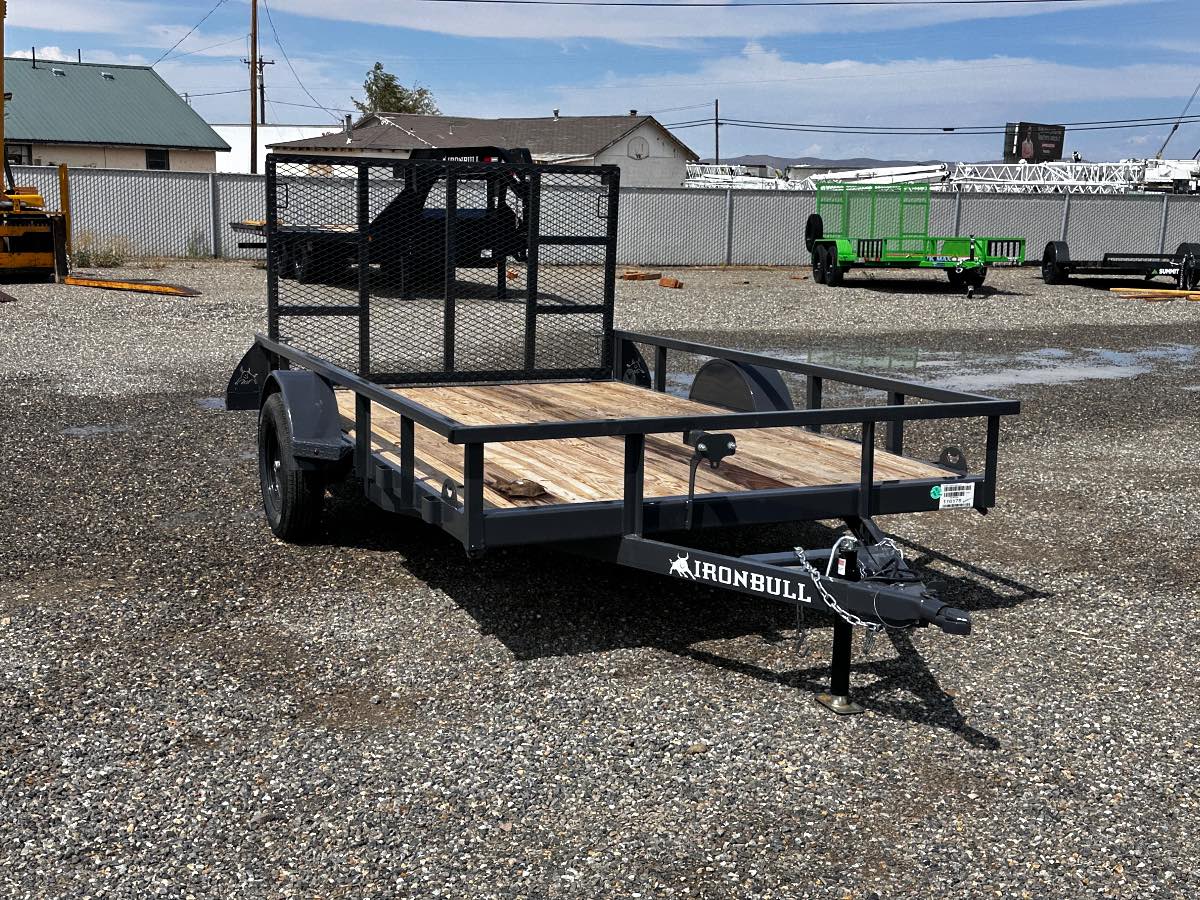 2026 Iron Bull UTB8312 New utility trailer, 12'X83", 2,990 lb GVWR, for sale at The Trailer Store in Winnemucca, Nevada (I-80), stock #IB-16175 — front view