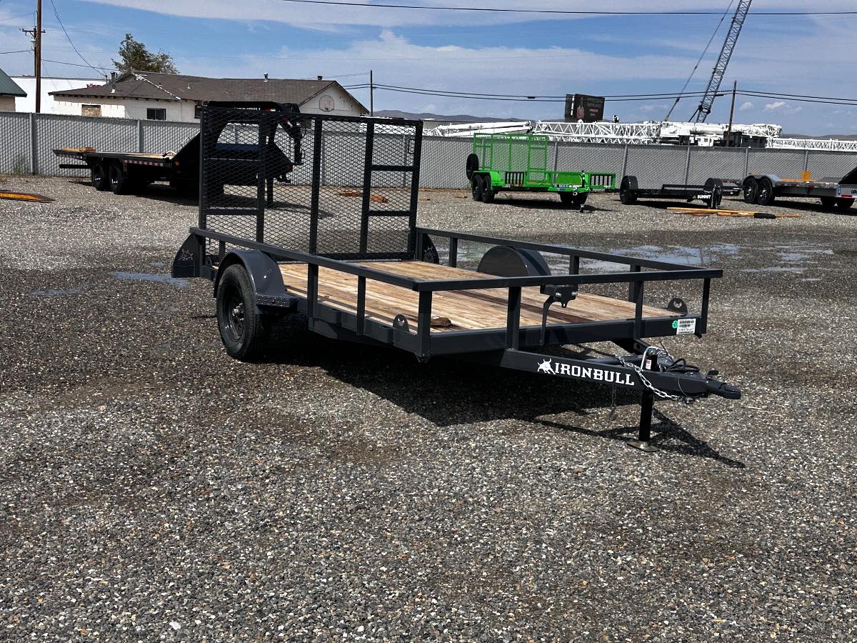 2026 Iron Bull UTB8312 New utility trailer, 12'X83", 2,990 lb GVWR, for sale at The Trailer Store in Winnemucca, Nevada (I-80), stock #IB-16175 2026 Iron Bull UTB8312 New utility trailer, 12'X83", 2,990 lb GVWR, for sale at The Trailer Store in Winnemucca, Nevada (I-80), stock #IB-16175