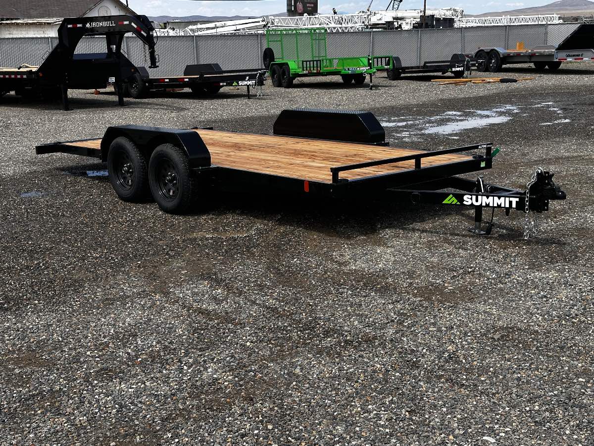 2027 Summit Trailers A4TB716TA2-RF New tilt deck trailer, 16'X82", 7,000 lb GVWR, for sale at The Trailer Store in Winnemucca, Nevada (I-80), stock #SUM20351 — exterior side view 2027 Summit Trailers A4TB716TA2-RF New tilt deck trailer, 16'X82", 7,000 lb GVWR, for sale at The Trailer Store in Winnemucca, Nevada (I-80), stock #SUM20351 — exterior side view