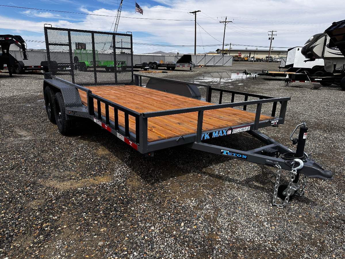 2026 Teton 82X14 UTILITY New utility trailer, 82X14', 7,000 lb GVWR, for sale at The Trailer Store in Winnemucca, Nevada (I-80), stock #TTS-F400781 — exterior side view 2026 Teton 82X14 UTILITY New utility trailer, 82X14', 7,000 lb GVWR, for sale at The Trailer Store in Winnemucca, Nevada (I-80), stock #TTS-F400781 — exterior side view
