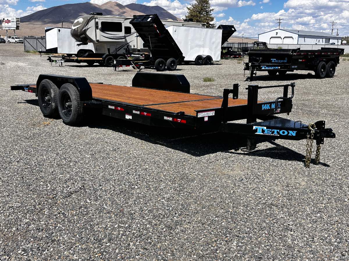 2026 Teton 20' tilt 16+4' New tilt deck trailer, 20', 14,000 lb GVWR, for sale at The Trailer Store in Winnemucca, Nevada (I-80), stock #TTS-F400396 — front view