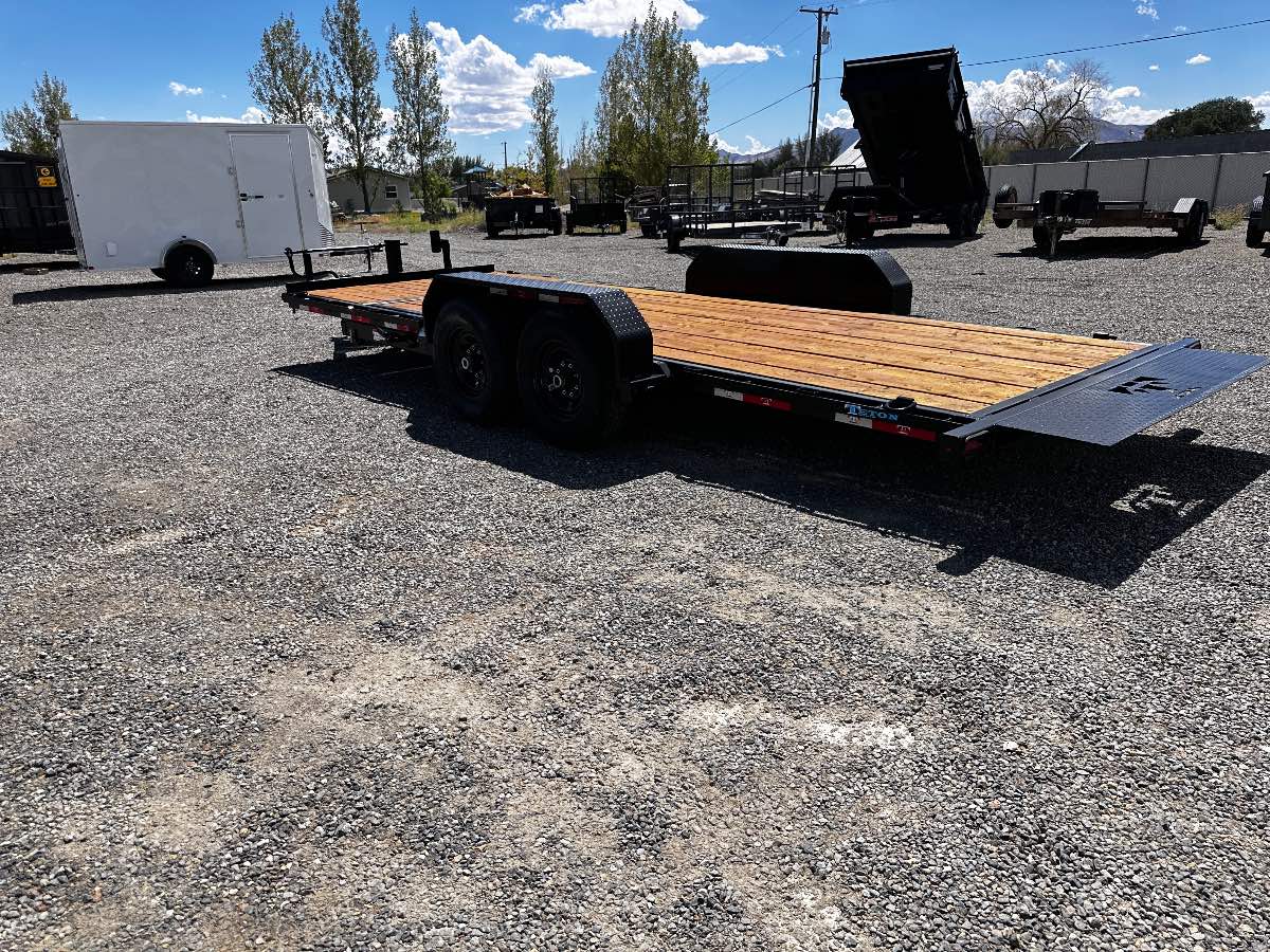 2026 Teton 20' tilt 16+4' New tilt deck trailer, 20', 14,000 lb GVWR, for sale at The Trailer Store in Winnemucca, Nevada (I-80), stock #TTS-F400396 — deck and bed detail