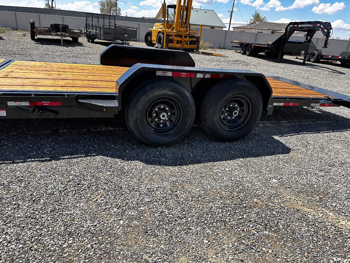 2026 Teton 20' tilt 16+4' New tilt deck trailer, 20', 14,000 lb GVWR, for sale at The Trailer Store in Winnemucca, Nevada (I-80), stock #TTS-F400396 — rear and ramp view