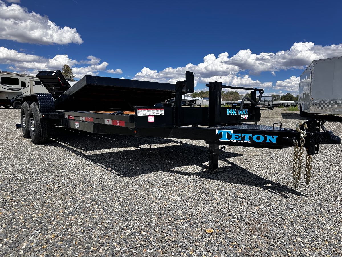 2026 Teton 20' (16+4’) Tilt New tilt deck trailer, 20', 14,000 lb GVWR, for sale at The Trailer Store in Winnemucca, Nevada (I-80), stock #TTS-F400329
