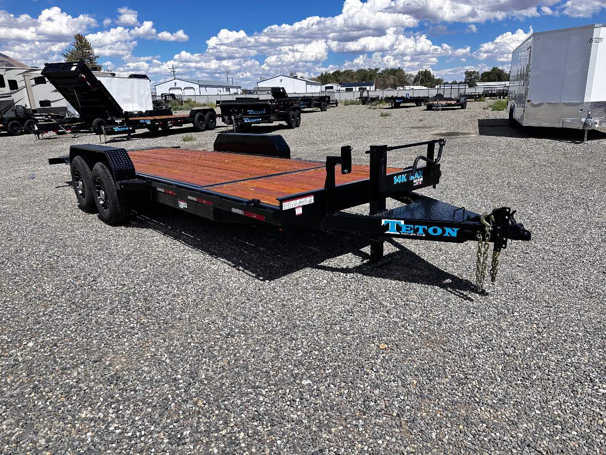 2026 Teton 20' (16+4’) Tilt New tilt deck trailer, 20', 14,000 lb GVWR, for sale at The Trailer Store in Winnemucca, Nevada (I-80), stock #TTS-F400329 — axles and undercarriage