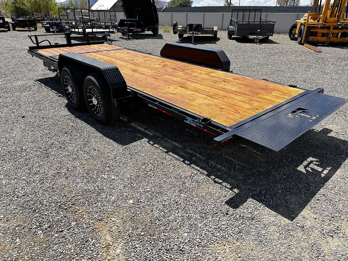 2026 Teton 20' (16+4’) Tilt New tilt deck trailer, 20', 14,000 lb GVWR, for sale at The Trailer Store in Winnemucca, Nevada (I-80), stock #TTS-F400329 — rear and ramp view