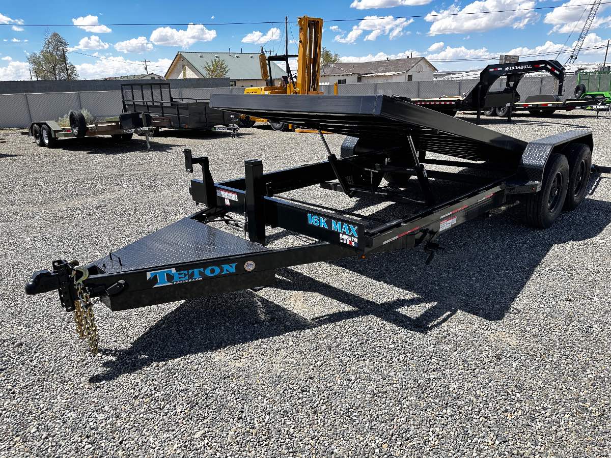2026 Teton 20' FULL TILT New tilt deck trailer, 20', 16,000 lb GVWR, for sale at The Trailer Store in Winnemucca, Nevada (I-80), stock #TTS-F400334 — front view