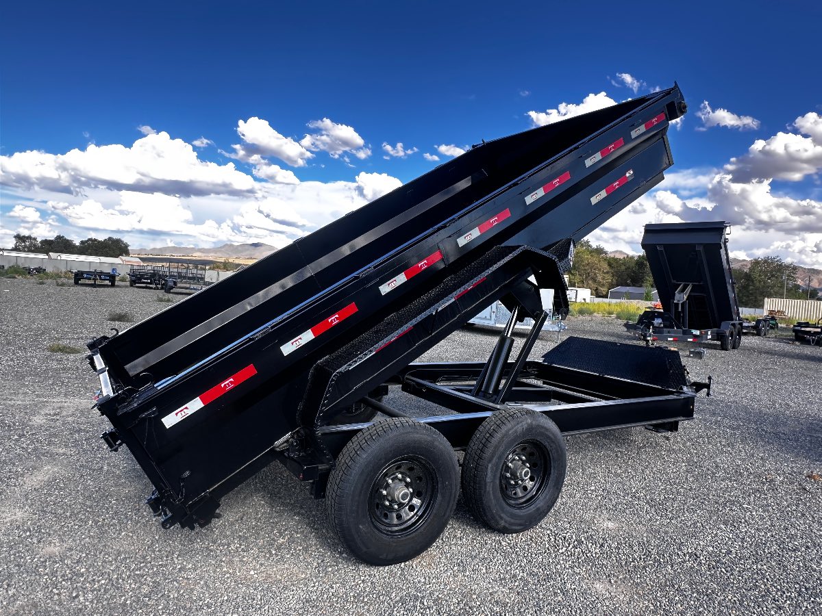 2025 Teton 14' DUMP New dump trailer, 82X14, 14,000 lb GVWR, for sale at The Trailer Store in Winnemucca, Nevada (I-80), stock #TTS-F400458 — front view