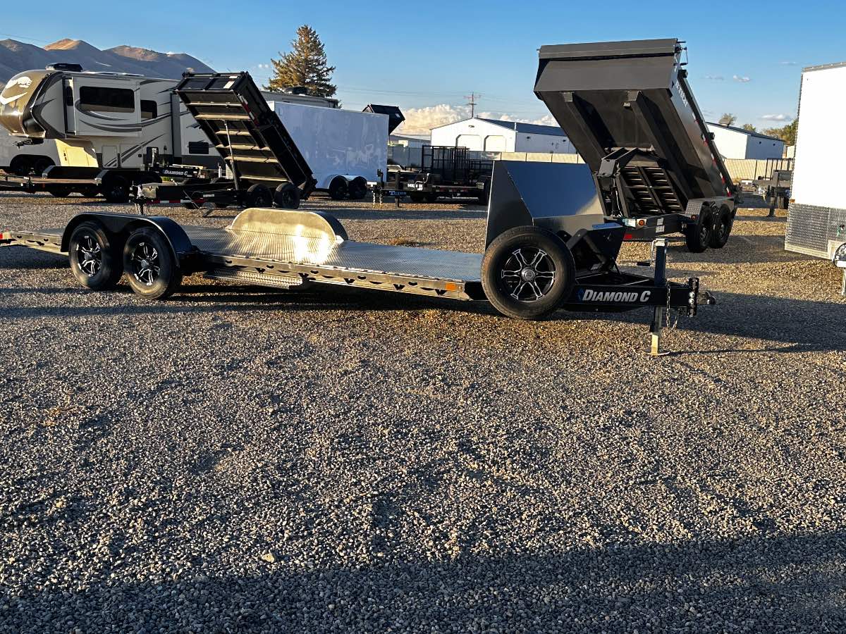 2024 Diamond C GTFL22X83 New equipment / flatbed trailer, 83X22, 9,890 lb GVWR, for sale at The Trailer Store in Winnemucca, Nevada (I-80), stock #TTS-1285918 — front view