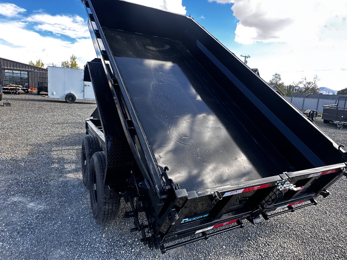 2025 Teton 16' DUMP New dump trailer, 82X16, 16,000 lb GVWR, for sale at The Trailer Store in Winnemucca, Nevada (I-80), stock #TTS-F400427 — hitch and tongue detail