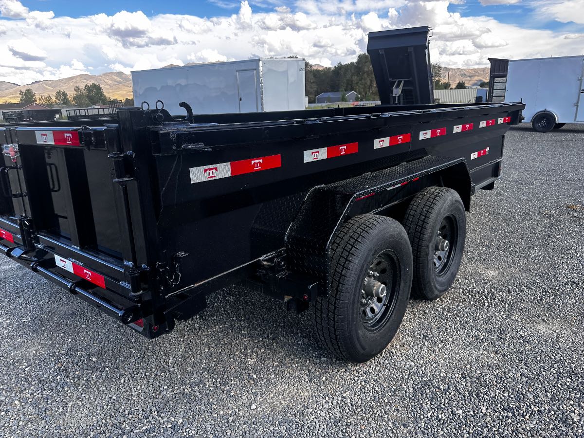 2025 Teton 16' DUMP New dump trailer, 82X16, 16,000 lb GVWR, for sale at The Trailer Store in Winnemucca, Nevada (I-80), stock #TTS-F400427 — axles and undercarriage