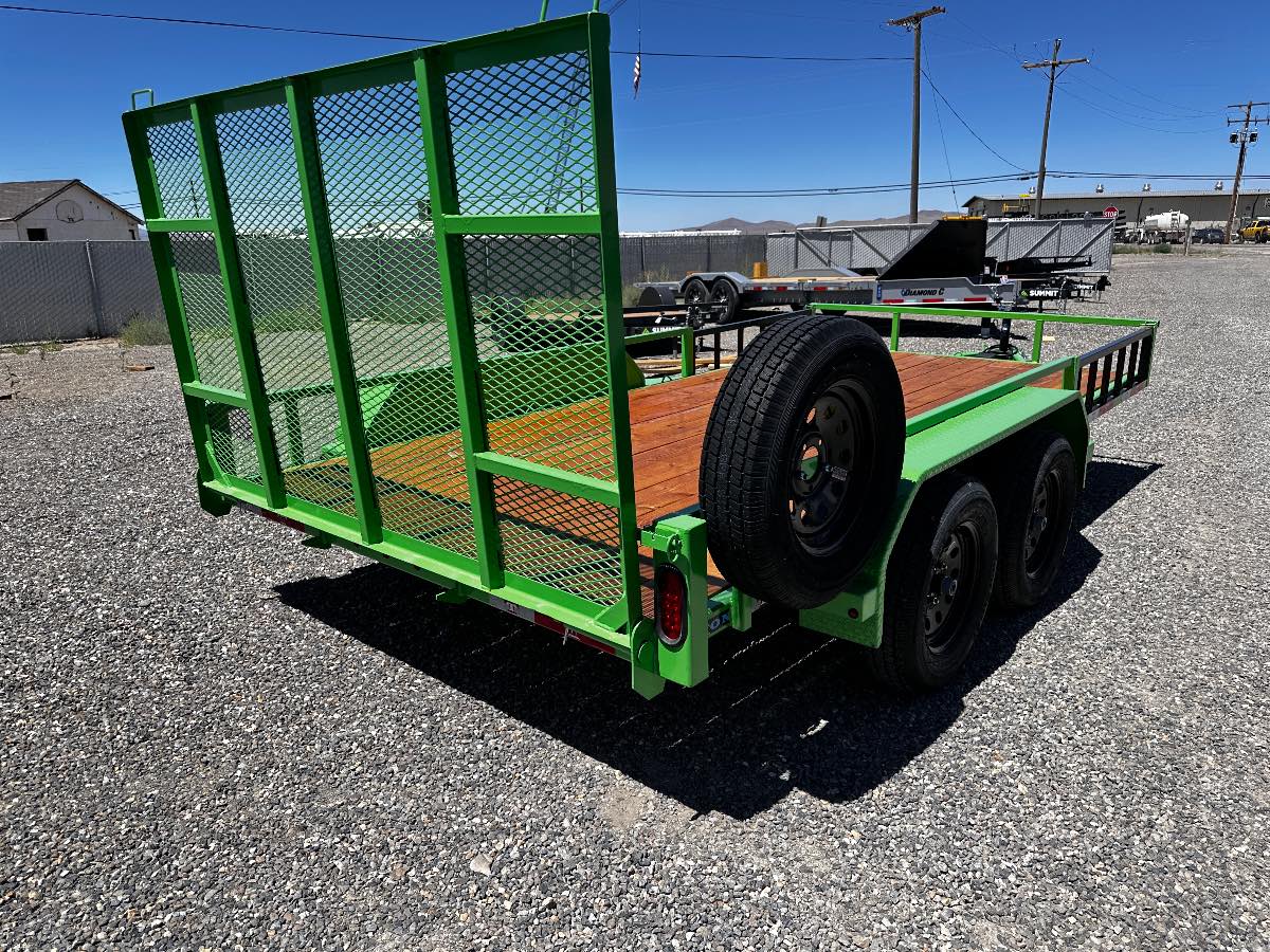 2026 Teton 7X14 UTILITY TRAILER New utility trailer, 14'X82", 7,000 lb GVWR, for sale at The Trailer Store in Winnemucca, Nevada (I-80), stock #TTS-F400672g — axles and undercarriage
