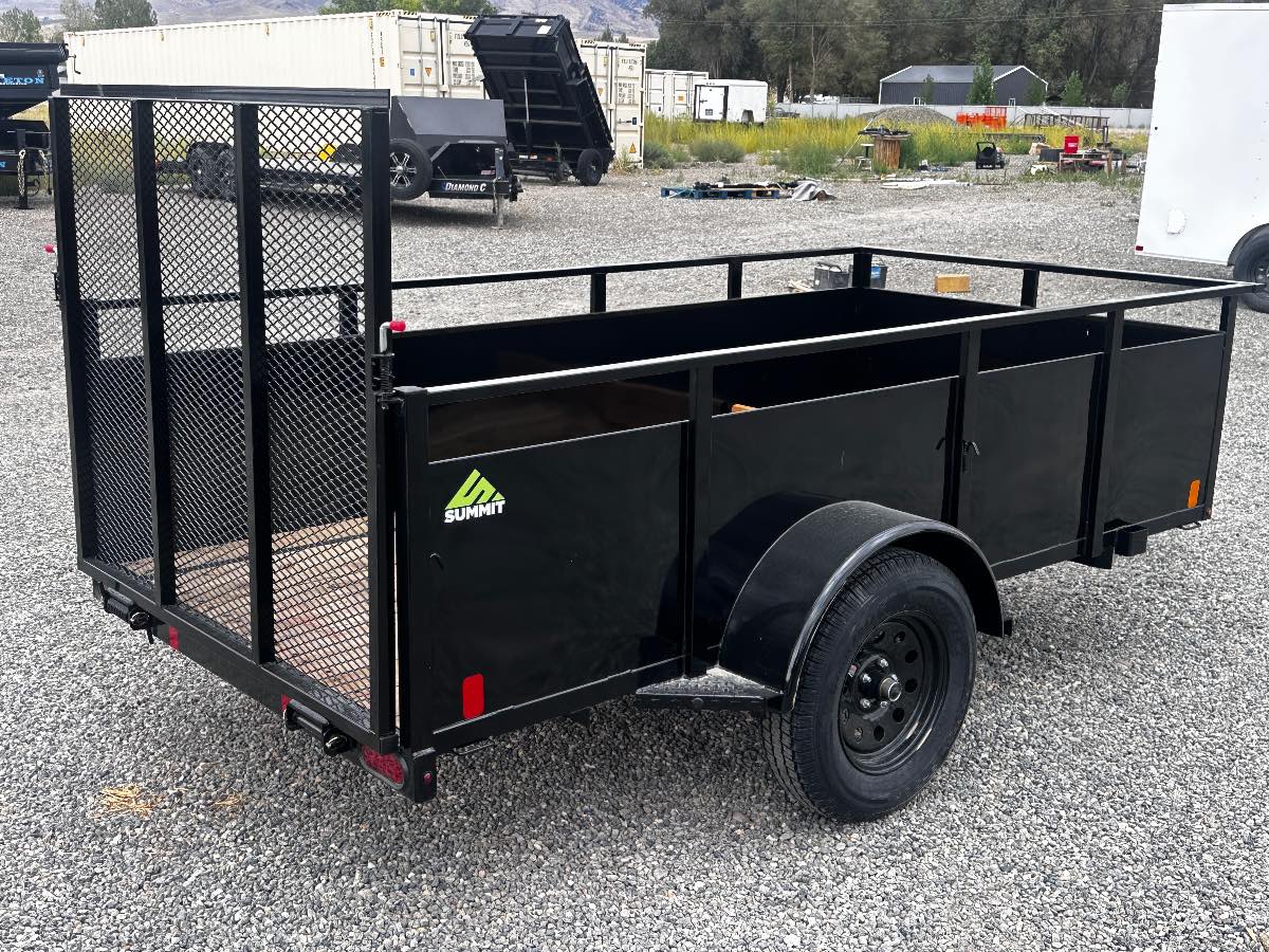 2027 Summit Trailers 5x10 Utility New utility trailer, 60"x10', 2,990 lb GVWR, for sale at The Trailer Store in Winnemucca, Nevada (I-80), stock #T1020042 — hitch and tongue detail