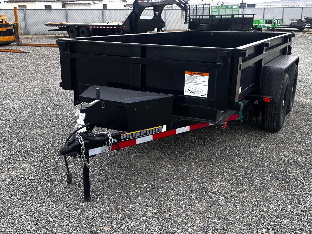 2025 Carry-On 6X12 12K DUMP New dump trailer, 72X10, 12,000 lb GVWR, for sale at The Trailer Store in Winnemucca, Nevada (I-80), stock #TTS-N000252 — rear and ramp view