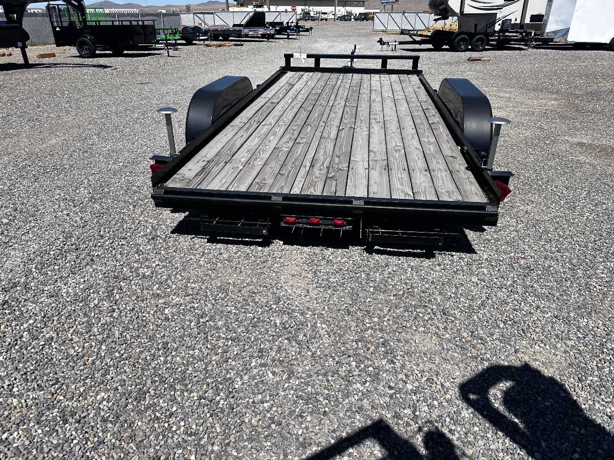2025 Carry-On 7X16CH1BRK New equipment / flatbed trailer, 7X16, 7,000 lb GVWR, for sale at The Trailer Store in Winnemucca, Nevada (I-80), stock #TTS-N003229 — axles and undercarriage