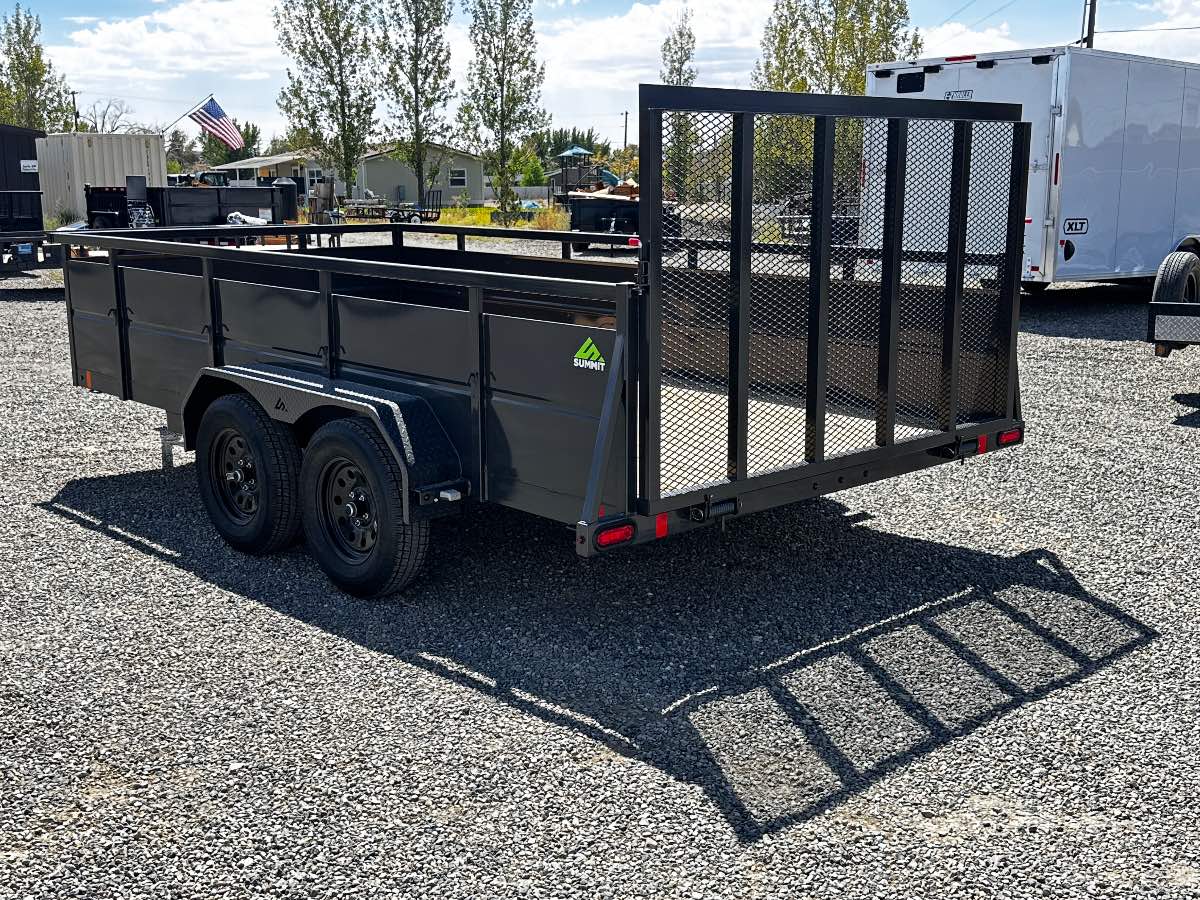 2027 Summit Trailers Cascade 7x14 Utility New utility trailer, 14'x82", 7,000 lb GVWR, for sale at The Trailer Store in Winnemucca, Nevada (I-80), stock #TTS-V1020347 — axles and undercarriage