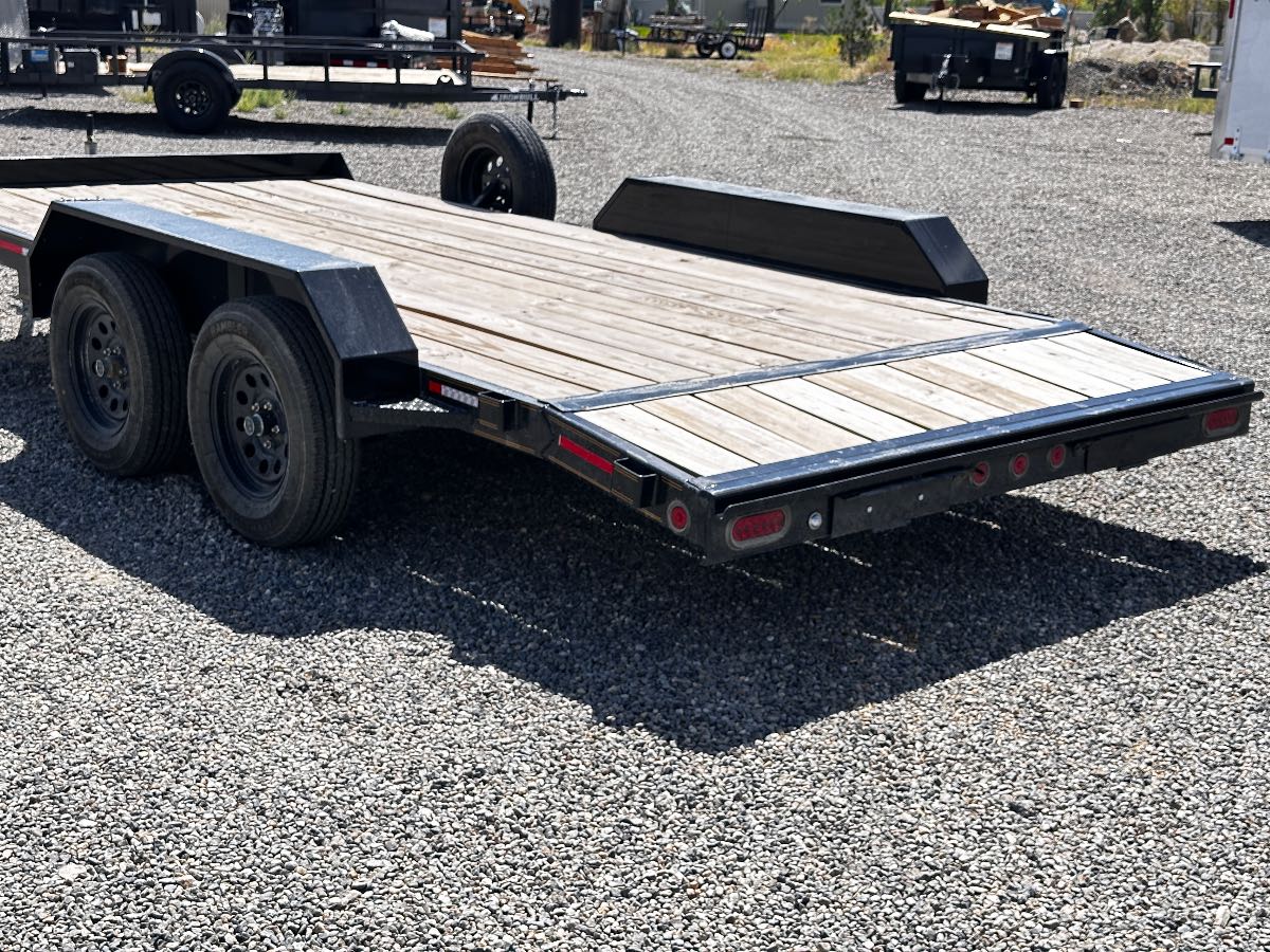 2026 HEARTLAND 16' CAR HAULER Used equipment / flatbed trailer, 16'X82", 7,000 lb GVWR, for sale at The Trailer Store in Winnemucca, Nevada (I-80), stock #TTS-M080268 — axles and undercarriage