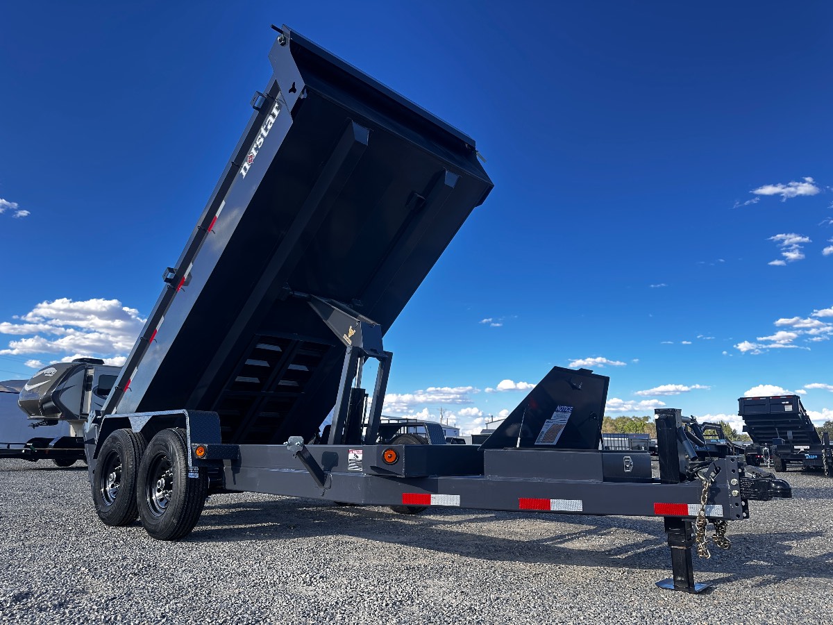 2026 Norstar 14k 14' Dump New dump trailer, 14x82", 14,000 lb GVWR, for sale at The Trailer Store in Winnemucca, Nevada (I-80), stock #TTS-116553 — exterior side view 2026 Norstar 14k 14' Dump New dump trailer, 14x82", 14,000 lb GVWR, for sale at The Trailer Store in Winnemucca, Nevada (I-80), stock #TTS-116553 — exterior side view