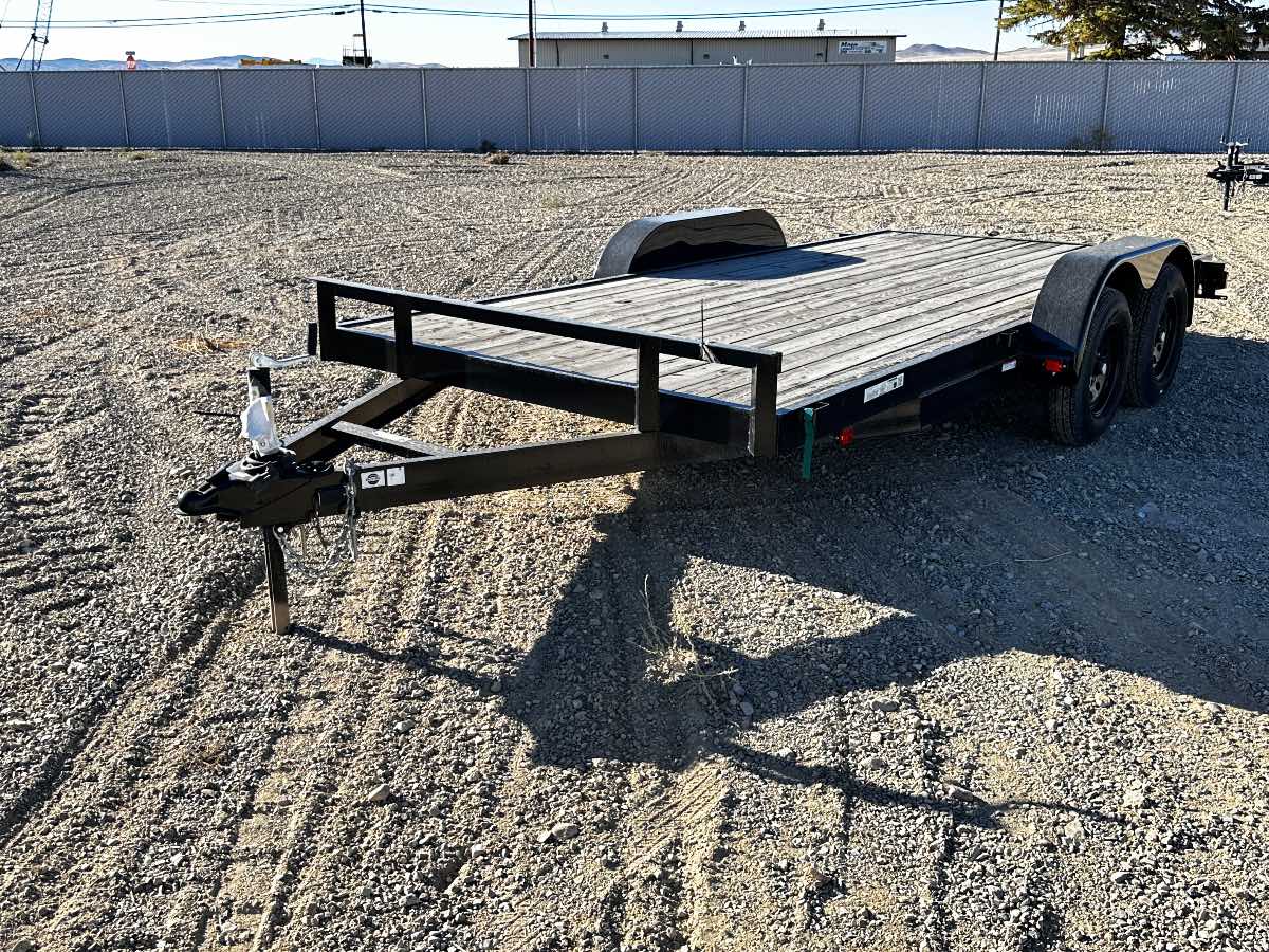 2025 Carry-On 7X16APFTSR1BRK New utility trailer, 82"X16, 7,000 lb GVWR, for sale at The Trailer Store in Winnemucca, Nevada (I-80), stock #TTS-N003216 — rear and ramp view