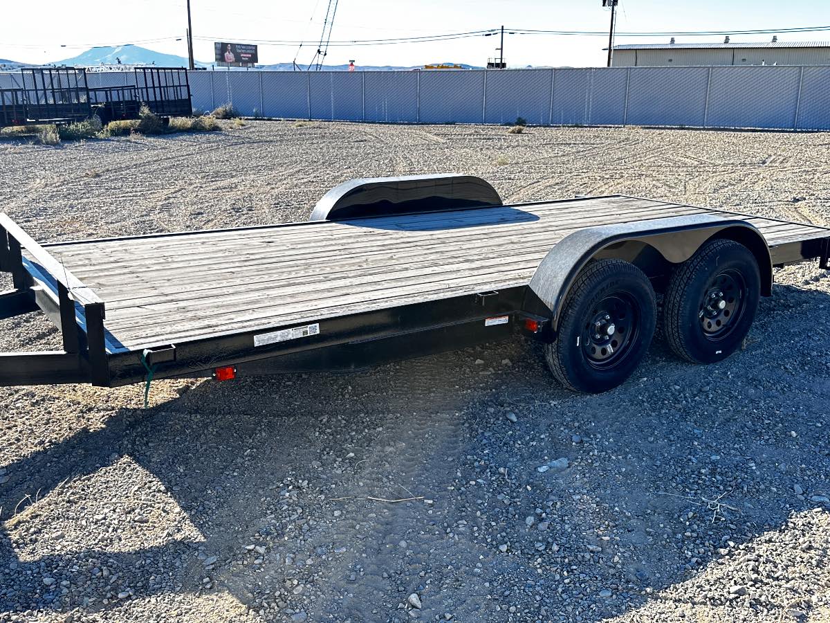 2025 Carry-On 7X16APFTSR1BRK New utility trailer, 82"X16, 7,000 lb GVWR, for sale at The Trailer Store in Winnemucca, Nevada (I-80), stock #TTS-N003216 — deck and bed detail