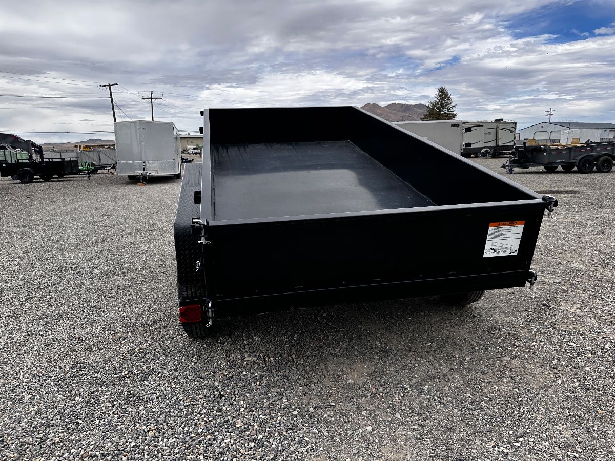 2024 Carry-On 6X12DUMPLP12KECTP New dump trailer, 72X12, 12,000 lb GVWR, for sale at The Trailer Store in Winnemucca, Nevada (I-80), stock #TTS-N012751 — hitch and tongue detail