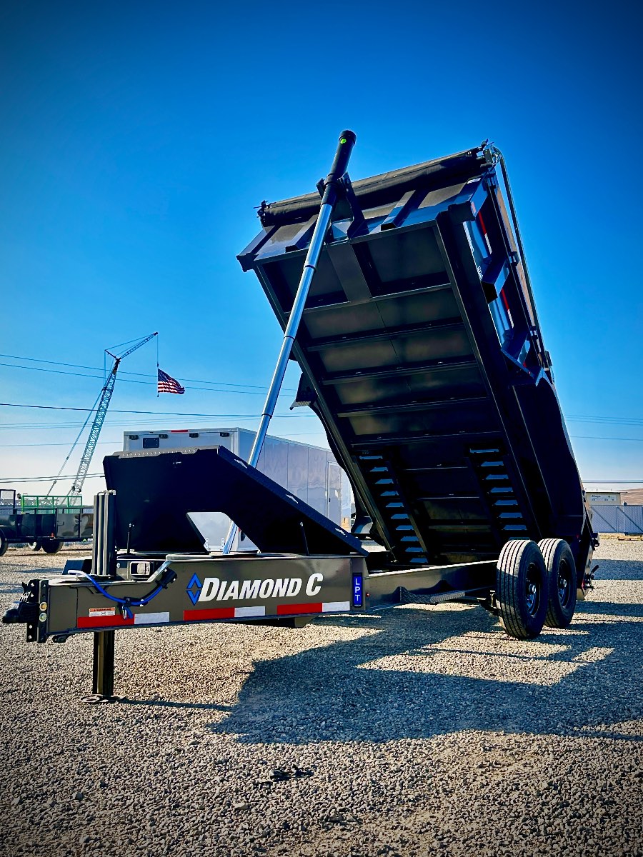 2027 Diamond C LPT 14X82 DUMP New dump trailer, 14'x82", 15,500 lb GVWR, for sale at The Trailer Store in Winnemucca, Nevada (I-80), stock #TTS-317054 2027 Diamond C LPT 14X82 DUMP New dump trailer, 14'x82", 15,500 lb GVWR, for sale at The Trailer Store in Winnemucca, Nevada (I-80), stock #TTS-317054