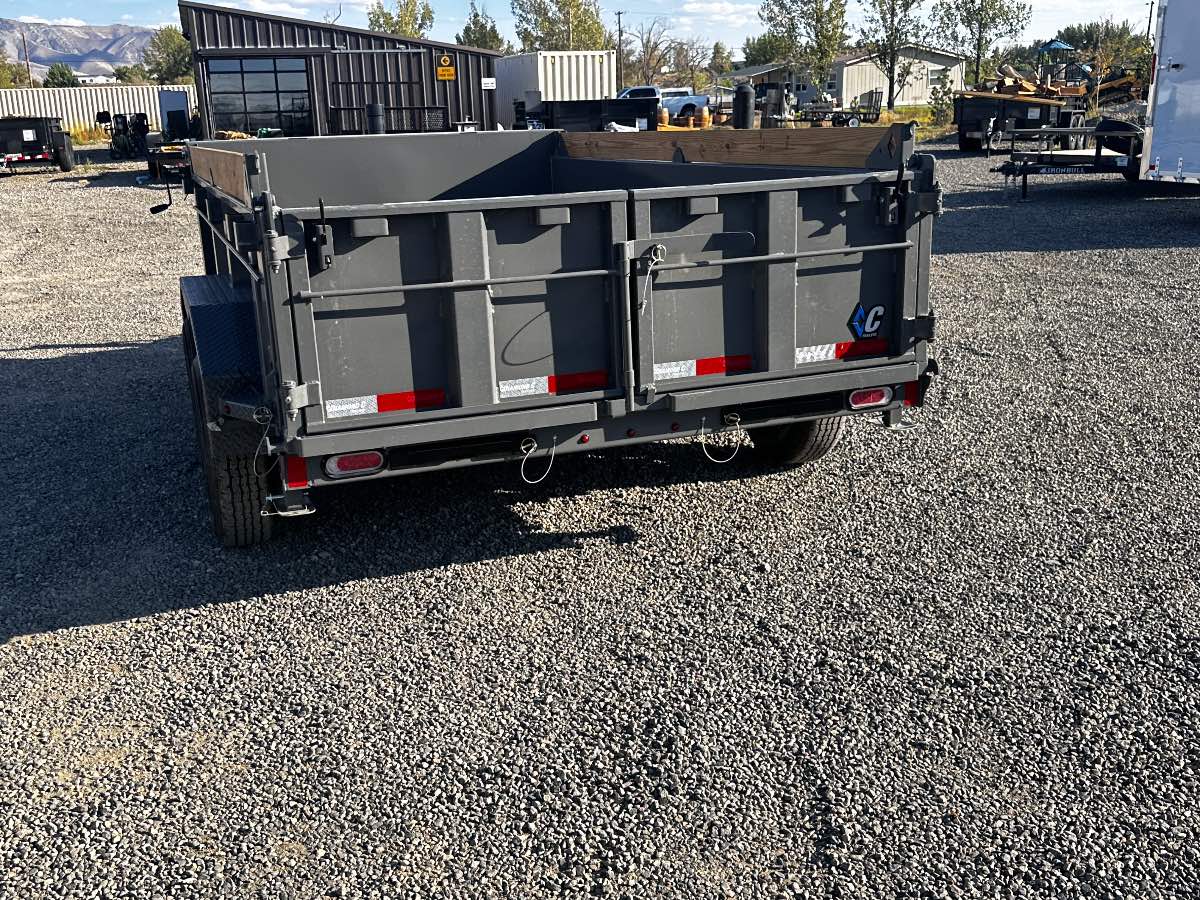 2027 Diamond C 77"x12'  Pacesetter Dump New dump trailer, 12'x77, 9,890 lb GVWR, for sale at The Trailer Store in Winnemucca, Nevada (I-80), stock #TTS-317785 — hitch and tongue detail