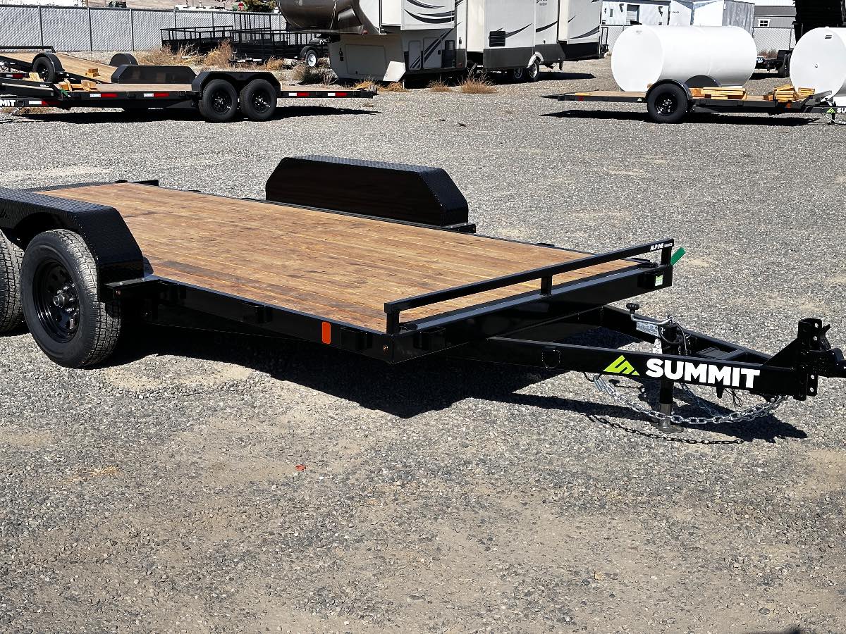 2027 Summit Trailers Alpine 7x16 Tilt New tilt deck trailer, 82”x16’, 7,000 lb GVWR, for sale at The Trailer Store in Winnemucca, Nevada (I-80), stock #TTS-021167 — front view