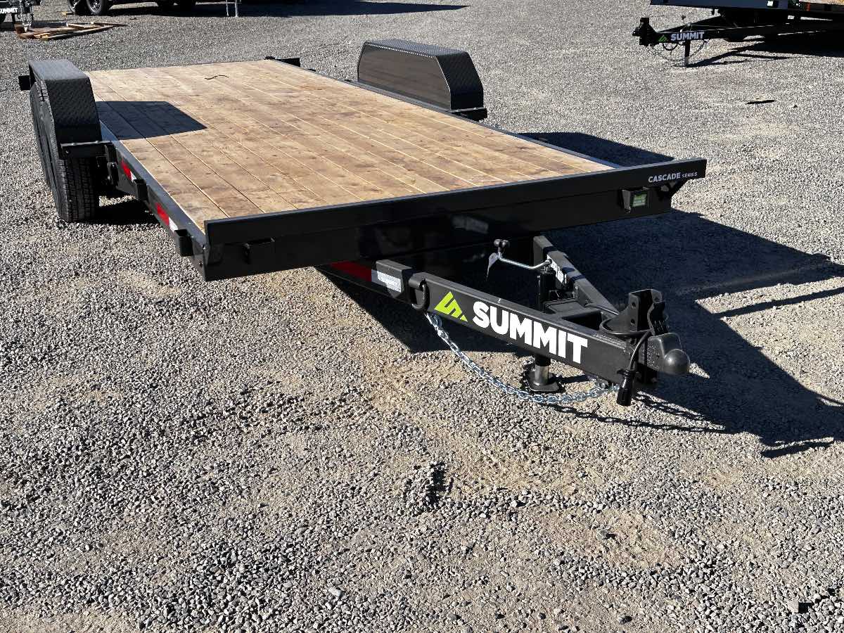 2027 Summit Trailers Cascade 7x20  Tilt New tilt deck trailer, 82”x20’, 9,990 lb GVWR, for sale at The Trailer Store in Winnemucca, Nevada (I-80), stock #TTS-021171 — rear and ramp view