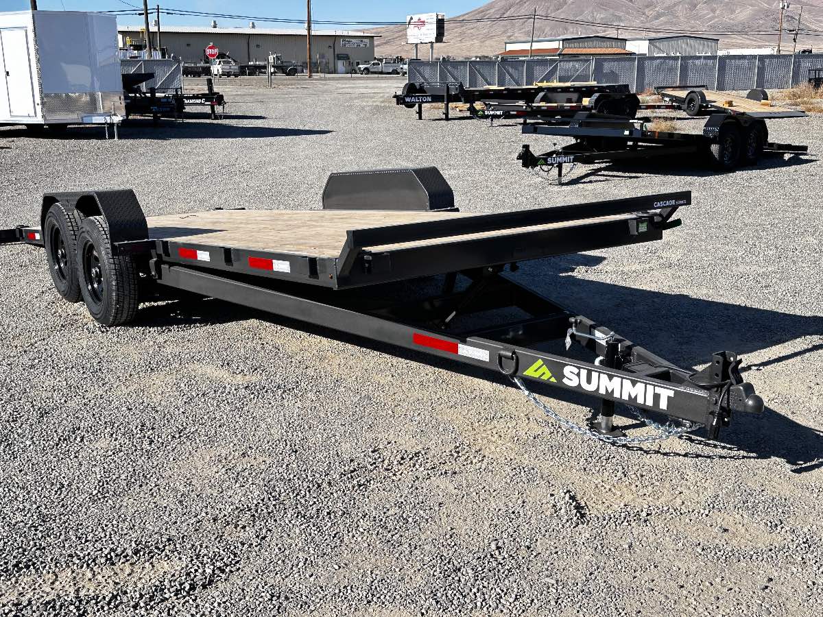 2027 Summit Trailers Cascade 7x20  Tilt New tilt deck trailer, 82”x20’, 9,990 lb GVWR, for sale at The Trailer Store in Winnemucca, Nevada (I-80), stock #TTS-021171 — optional equipment detail