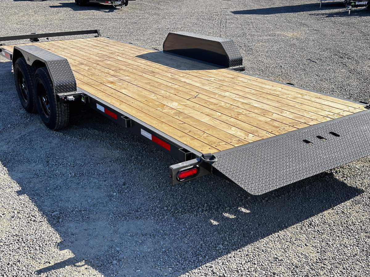 2027 Summit Trailers Cascade 7x20  Tilt New tilt deck trailer, 82”x20’, 9,990 lb GVWR, for sale at The Trailer Store in Winnemucca, Nevada (I-80), stock #TTS-021171 — axles and undercarriage