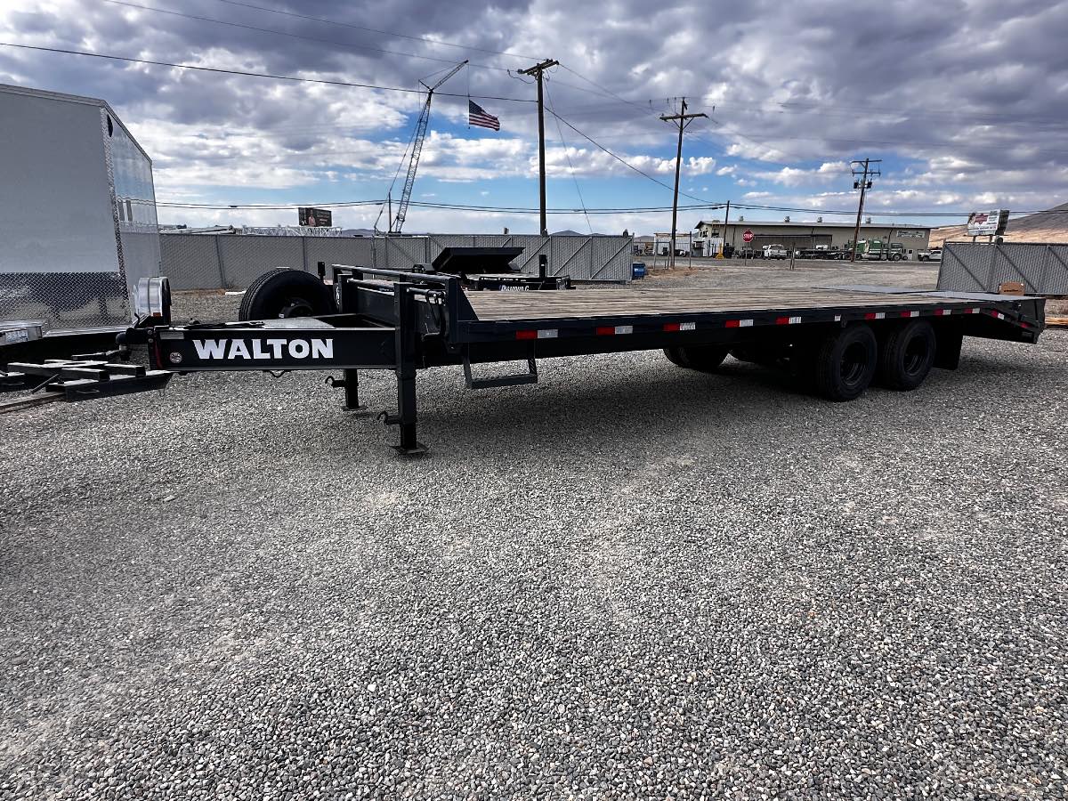 2026 Walton Tandem Dual 26' Deck Over bumper pull New equipment / flatbed trailer, 26', 23,000 lb GVWR, for sale at The Trailer Store in Winnemucca, Nevada (I-80), stock #TTS-000327 — front view