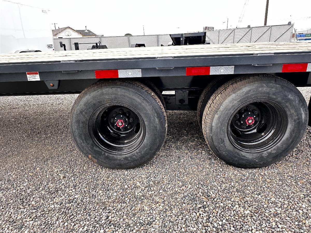 2026 Walton Tandem Dual 26' Deck Over bumper pull New equipment / flatbed trailer, 26', 23,000 lb GVWR, for sale at The Trailer Store in Winnemucca, Nevada (I-80), stock #TTS-000327 — axles and undercarriage