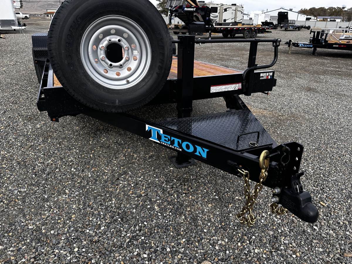 2027 Teton 22' Tilt Deck 16K New tilt deck trailer, 22', 16,000 lb GVWR, for sale at The Trailer Store in Winnemucca, Nevada (I-80), stock #TTS-400102 — rear and ramp view